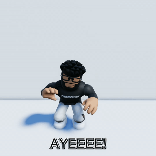 A Roblox Character Wearing A Tshirt That Says Tyler Watson GIF