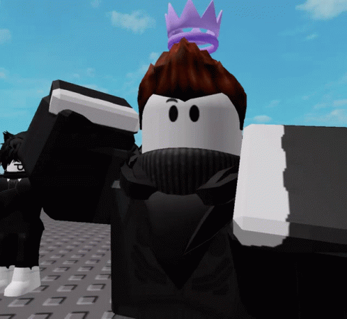 A Roblox Character With A Crown On His Head GIF