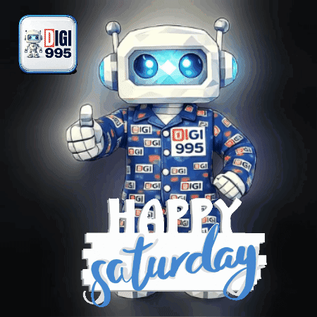 A Robot Giving A Thumbs Up With The Words Happy Saturday Below It GIF