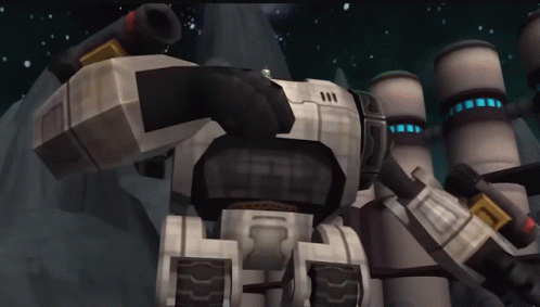 A Robot In A Video Game Has The Number 111 On Its Head GIF