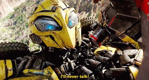A Robot Is Laying On The Ground And Says I 'Ll Never Talk GIF