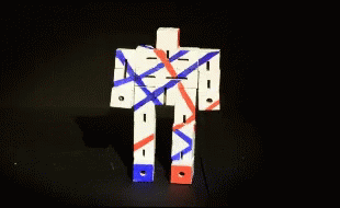 Red White And Blue Block Robot GIF