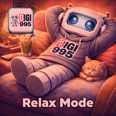 A Robot Sitting On A Couch Wearing A Digi 995 Hoodie GIF