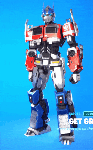 A Robot That Has The Word Get On On The Bottom GIF