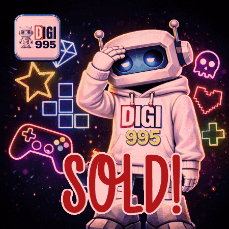 A Robot Wearing A Hoodie That Says Digi 995 Is Sold GIF