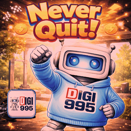 A Robot Wearing A Hoodie That Says " Digi 995 " On It GIF