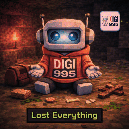 A Robot Wearing An Orange Digi 995 Hoodie GIF