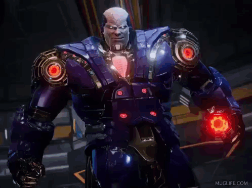 A Robot With A Red Light On His Arm GIF