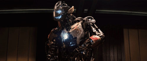 Robot With Peace In Our Time Text GIF