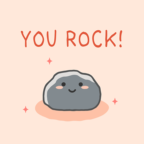 A Rock With A Face And The Words You Rock GIF