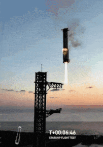 A Rocket Is Being Launched At T + 00 : 06 : 44 GIF