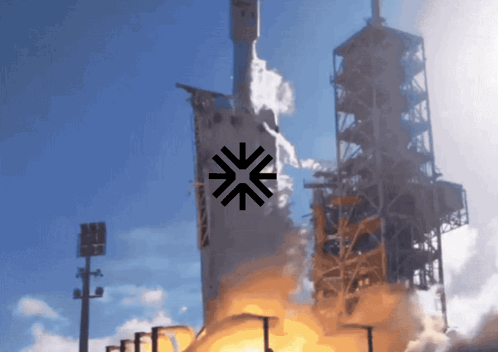 A Rocket Is Being Launched With A Black Arrow Pointing Up GIF