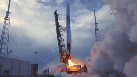 A Rocket Is Being Launched With The Nasa Logo Visible GIF