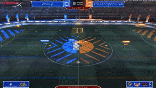 a rocket league game between wassup and the champions club is being played