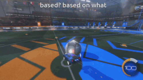 a rocket league game is being played and a car is flying through the air
