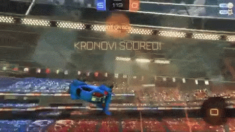 a rocket league game is being played on a computer screen