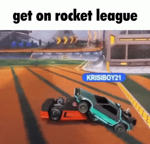 A Rocket League Game Is Being Played On A Computer Screen GIF
