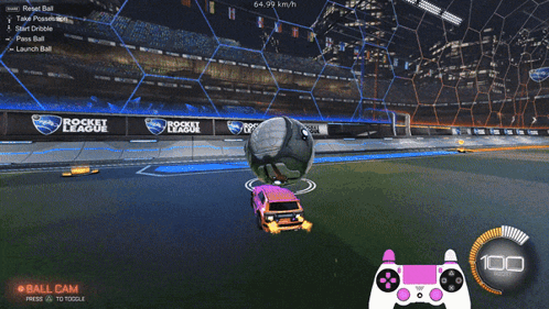 A Rocket League Game Is Being Played On A Playstation GIF