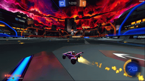 A Rocket League Game Is Being Played With A Score Of 1 To 28 GIF