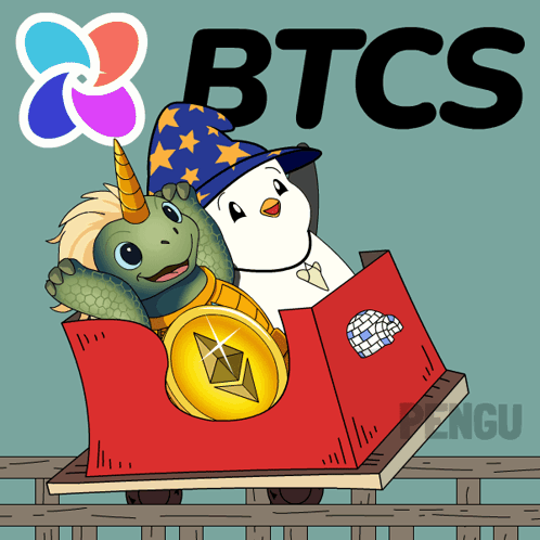A Roller Coaster With A Turtle And A Penguin On It And The Word Btcs Behind Them GIF