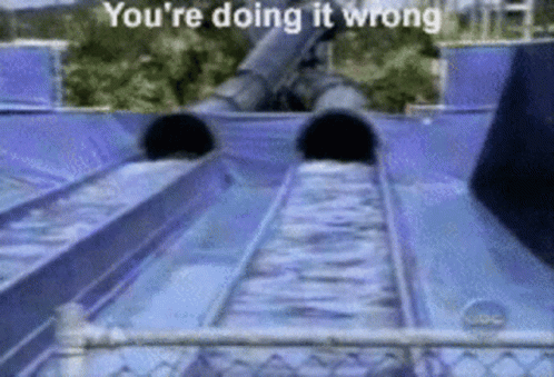 A Roller Coaster With The Words " You 'Re Doing It Wrong " On It GIF