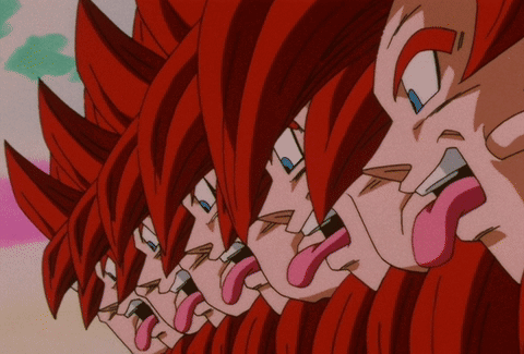 A Row Of Cartoon Characters With Their Tongues Out GIF