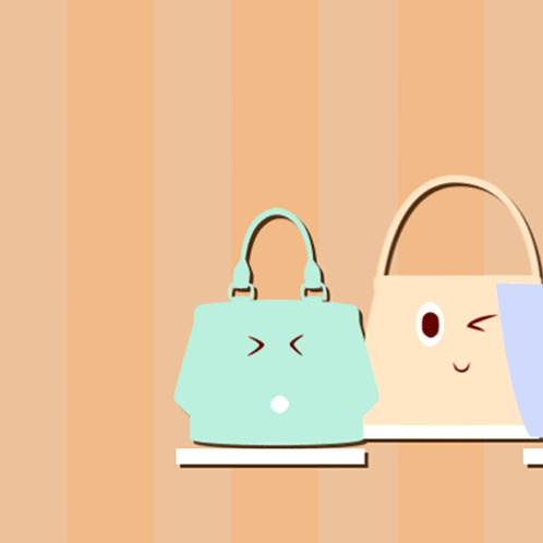 A Row Of Handbags With The Letters B A And G On Them GIF