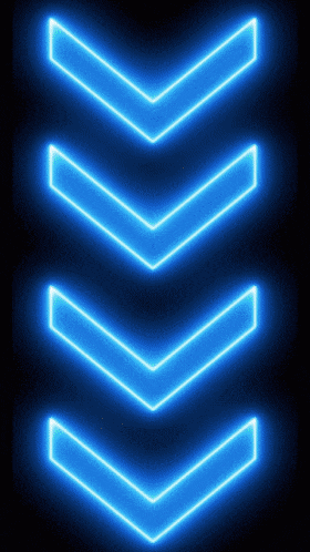 A Row Of Neon Blue Arrows Pointing To The Right On A Black Background GIF
