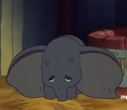 A Sad Looking Elephant With A Tear Coming Out Of Its Eye GIF