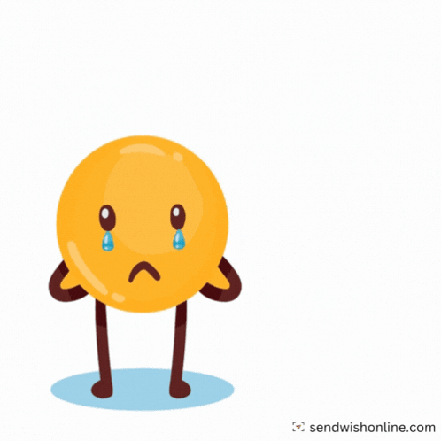 A Sad Smiley Face With A Thought Bubble Saying I 'M Sad GIF