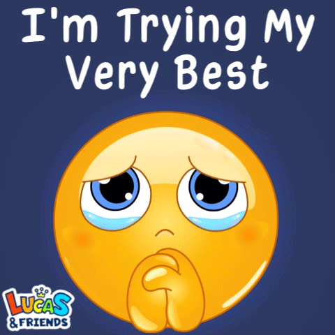 A Sad Smiley Face With The Words I 'M Trying My Very Best Written Above It GIF