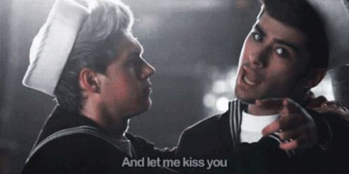 A Sailor Says " And Let Me Kiss You " While Pointing At Another Man GIF