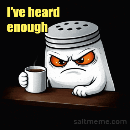 A Salt Shaker Sitting At A Table With A Cup Of Coffee GIF