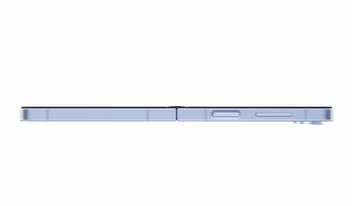 A Samsung Flip Phone With A Blue Screen And Two Cameras GIF
