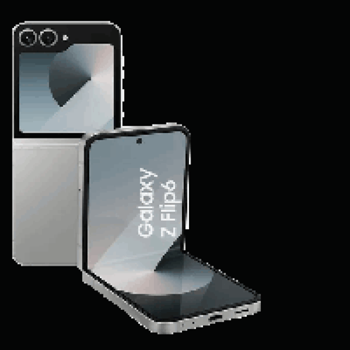 A Samsung Galaxy Z Flip6 Is Displayed In Pixel Art GIF