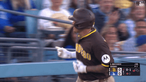 A San Diego Padres Baseball Player Runs Towards Home Plate During A Game GIF