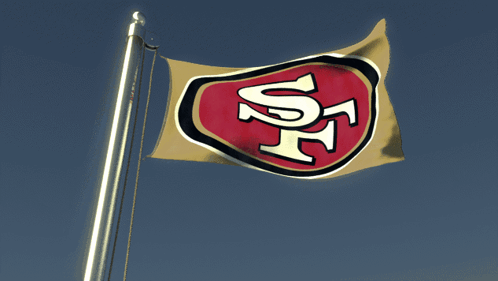 A San Francisco 49Ers Flag Flies In The Wind GIF