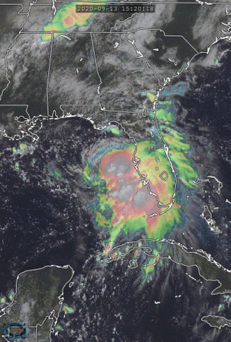 A Satellite Image Of A Hurricane In The Gulf On September 13Th GIF