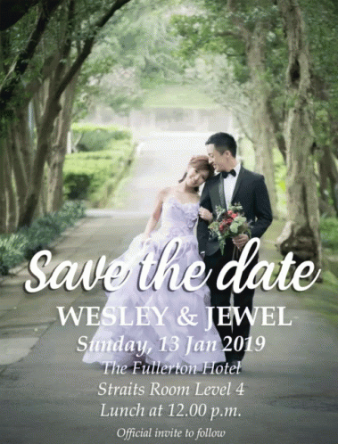 A Save The Date For Wesley And Jewel Sunday January 13Th 2019 GIF