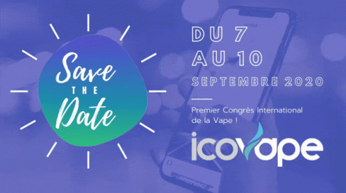 A Save The Date Poster For Icovape GIF