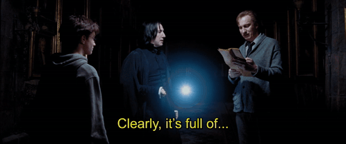 A Scene From Harry Potter With The Caption Clearly It 'S Full Of ... GIF