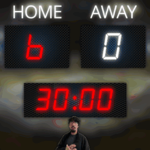 A Scoreboard Shows That The Home Team Has 6 Points And The Away Team Has 0 GIF