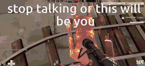 A Screen Shot Of A Video Game With The Words Stop Talking Or This Will Be You GIF