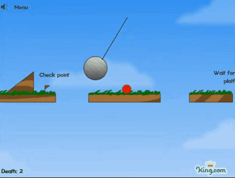 a screen shot of a video game with the words wait for moving platform