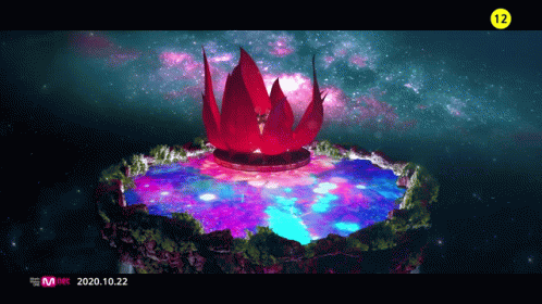 A Screen Shows A Lotus Flower In The Middle Of A Lake And The Date 2020.10.22 GIF