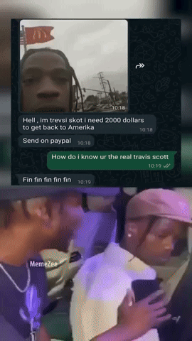 A Screenshot Of A Conversation Between Travis Scott And Someone GIF