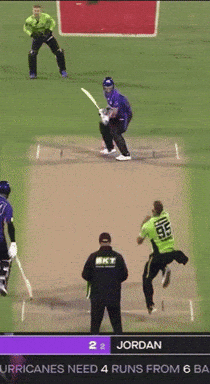 A Screenshot Of A Cricket Match Between The Hurricanes And Jordan GIF