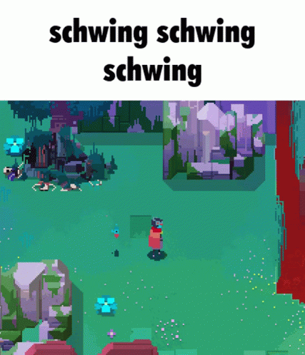 A Screenshot Of A Game With The Words Schwing Schwing Schwing GIF