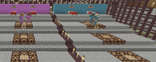 A Screenshot Of A Minecraft Game Shows A Few Characters GIF