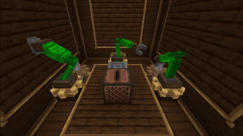 Minecraft Room With Lamps And Box GIF